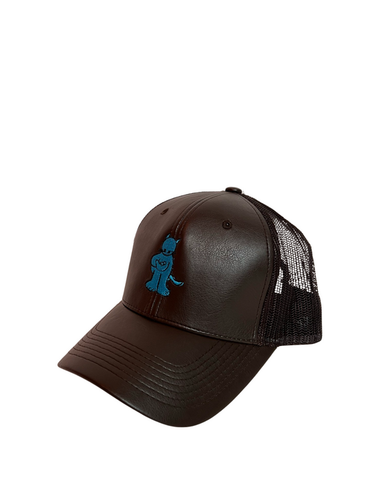 GRUMPY CAT COCOA BROWN LEATHER BEAVER HAT